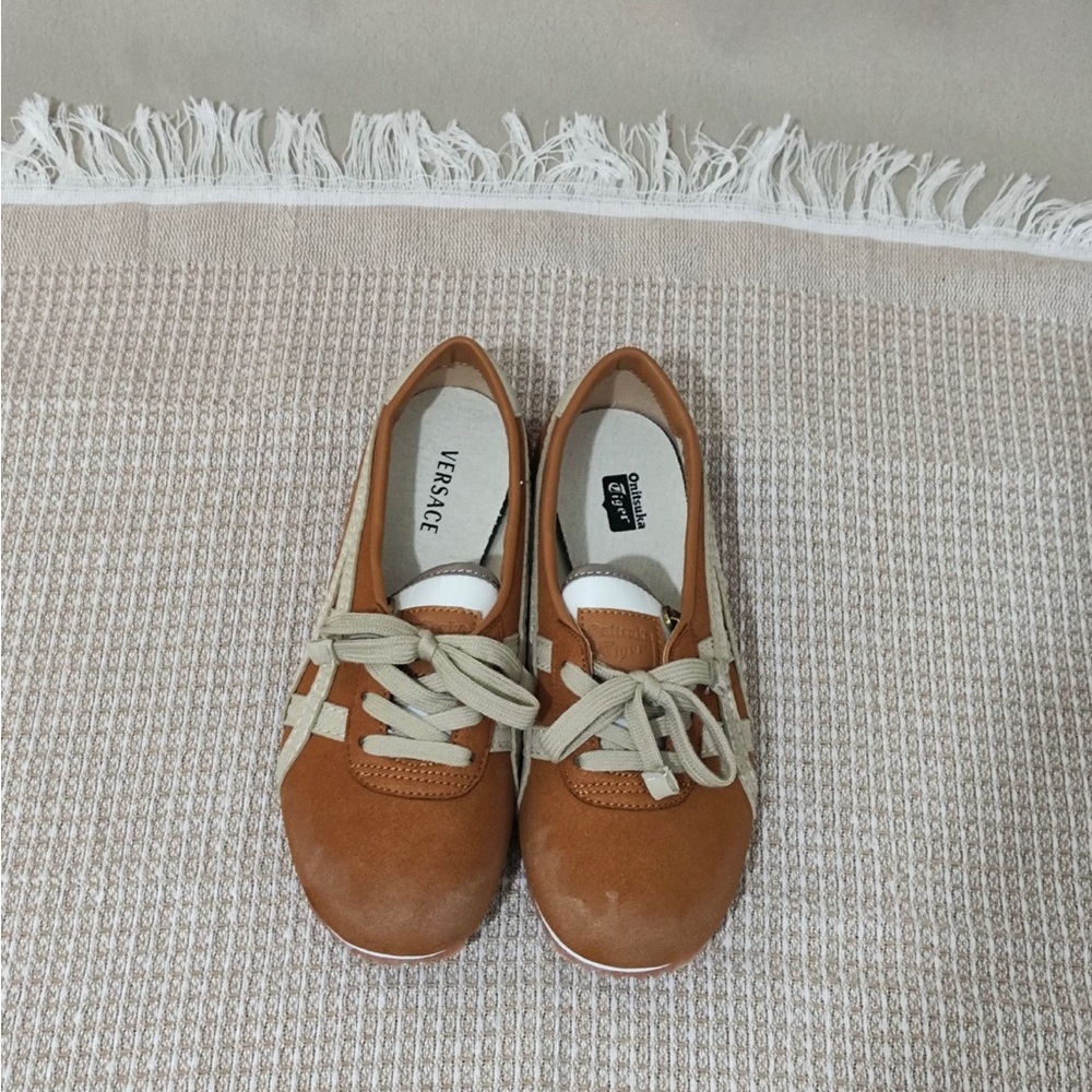 Versace Brown and Cream Women's Sneakers